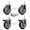 Service Caster 6 Inch Thermoplastic Rubber 38 Inch Threaded Stem Caster Set 2 Brakes SCC SCC-TS20S614-TPRB-381615-2-PLB-2 - alternate 3